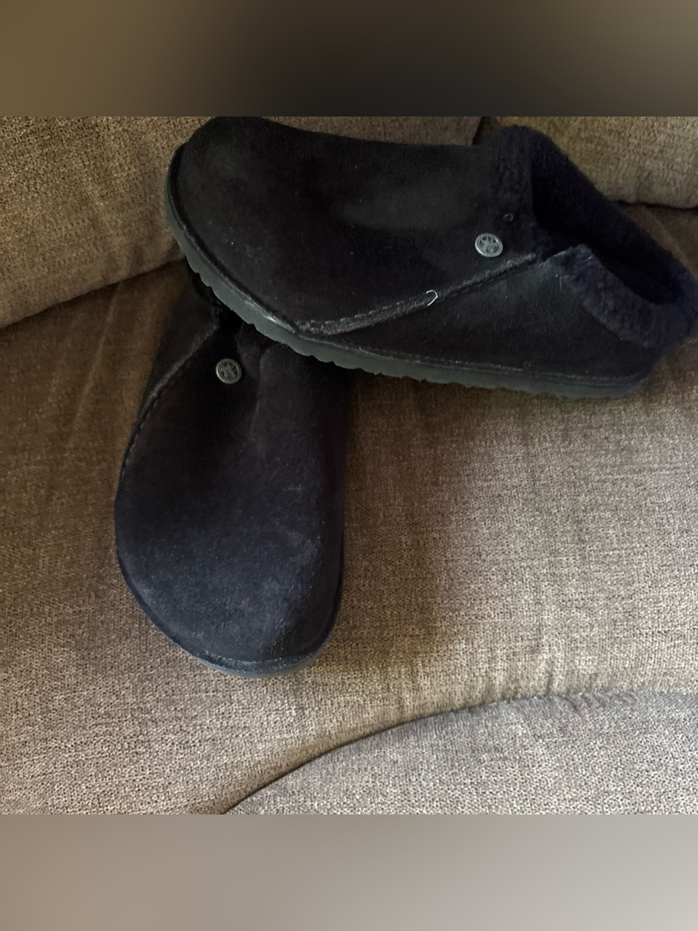 Birkenstock Zermatt Premium Suede Black Clogs Fur Lined Mens 7 Womans 9 (40)
